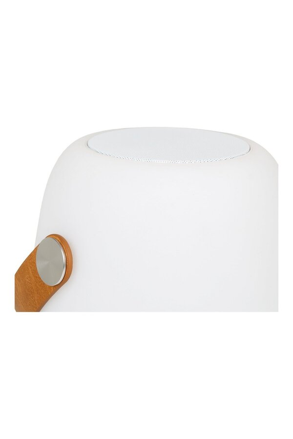 Lampe LED Cardiff - Lampe avec sangle, rechargeable, haut-parleur Bluetooth, blanc