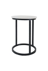 Laptoptafel Mitch Marmer Rond - Wit/Zwart