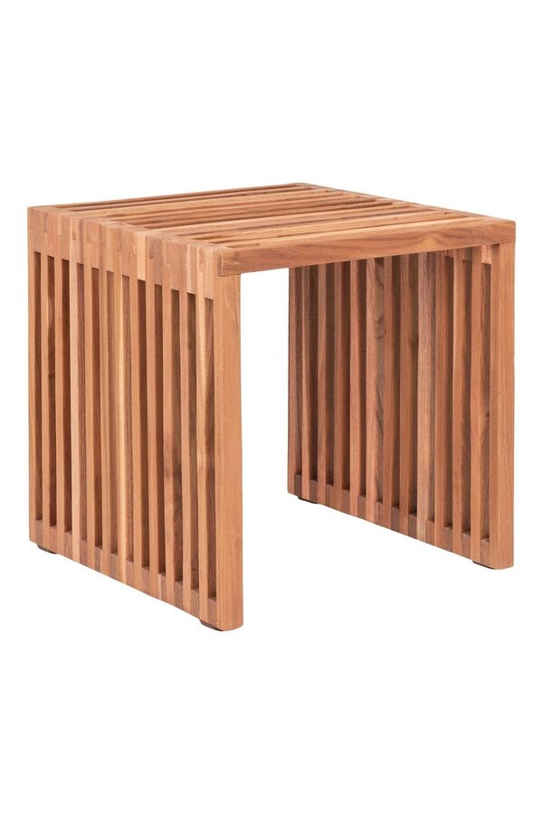 Pego Bijzettafel - Bijzettafel in teakhout, natuur, 40x40x40 cm
