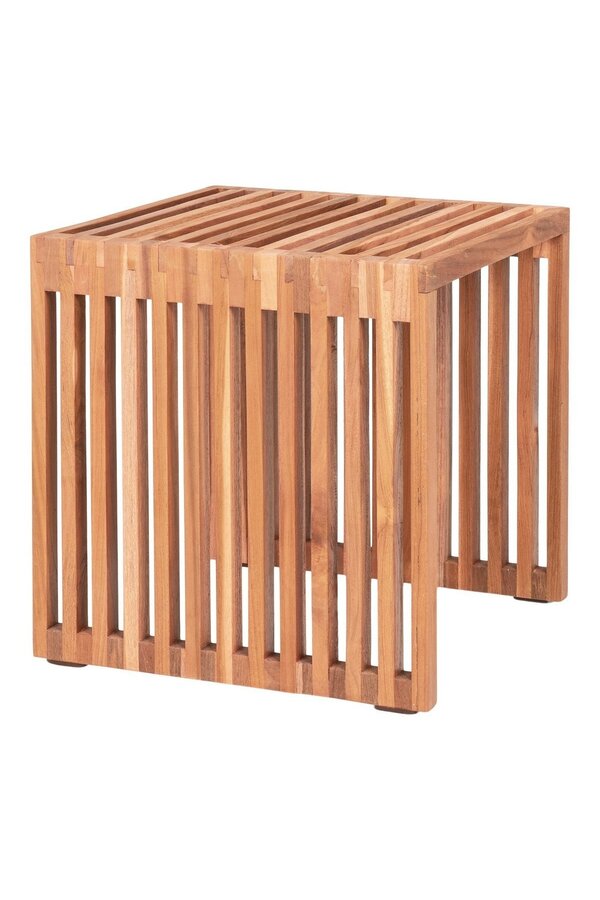 Pego Bijzettafel - Bijzettafel in teakhout, natuur, 40x40x40 cm