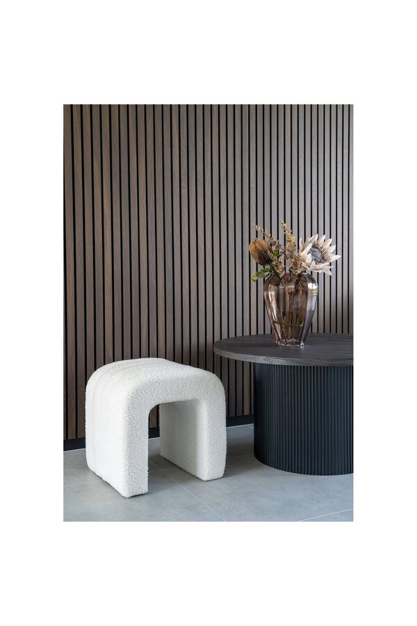 Colma Poef - Poef, bouclé, wit, 41x36,5 cm, HN1234