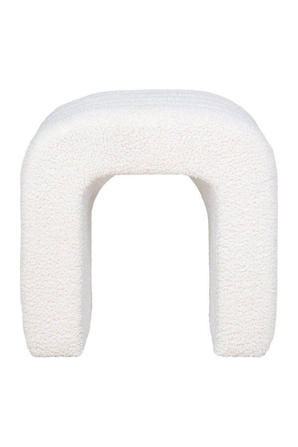 Pouf Colma - Pouf, bouclé, blanc, 41x36,5 cm, HN1234