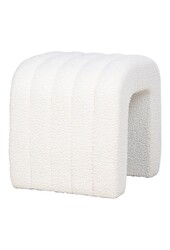 Pouf Colma - Pouf, bouclé, blanc, 41x36,5 cm, HN1234