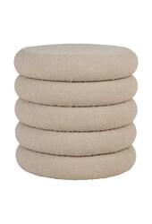 Brooklyn Poef - Poef met opbergruimte, gekruld, beige, Ø44x44 cm