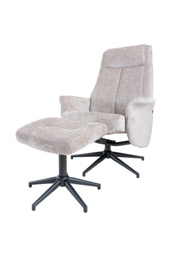 Fauteuil relax Bindy + Hocker – Perfect Harmony – Taupe 04