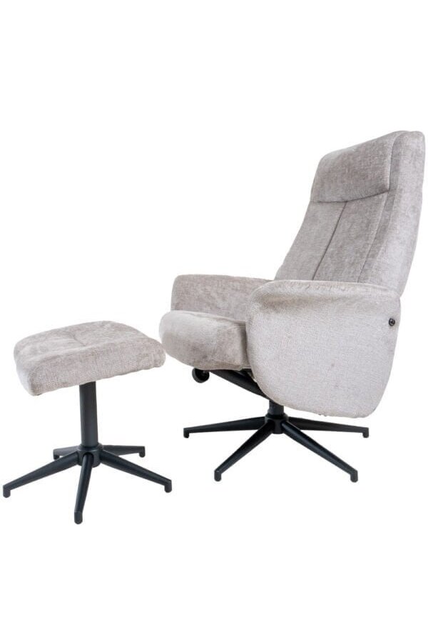 Fauteuil relax Bindy + Hocker – Perfect Harmony – Taupe 04