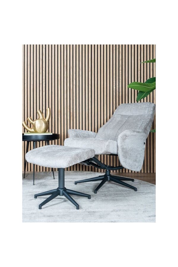 Fauteuil relax Bindy + Hocker – Perfect Harmony – Taupe 04