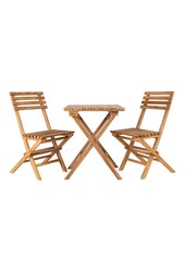 Cuenca Caféset - Caféset, 2 stoelen en 1 tafel, teakhout, naturel