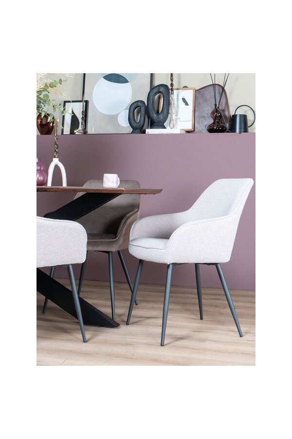 Chaise de salle à manger Fenna – Bouclé – Naturel