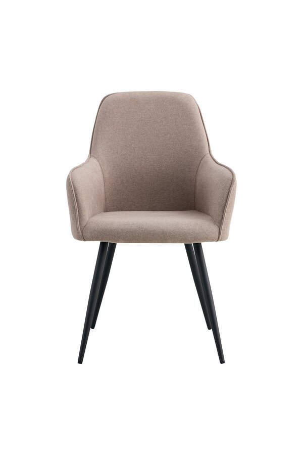 Harbo Dining Chair - Eetkamerstoel, steen met zwarte poten, HN1231 - Set van 2