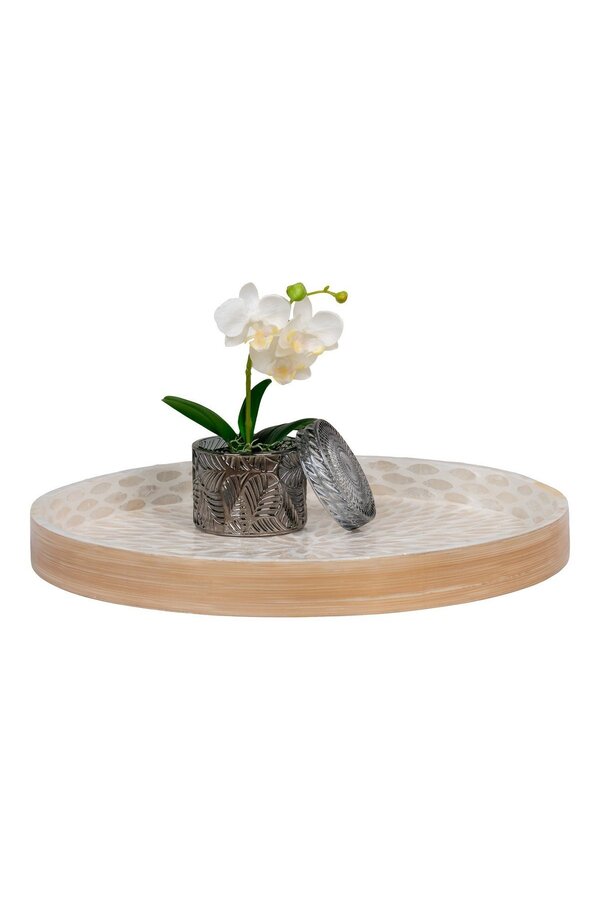Plateau - Plateau, bambou/capiz, beige, 40x40x3,5 cm