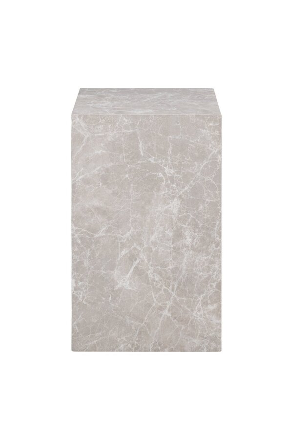 Prague Side Table - Bijzettafel, marmerlook, beige, 30x30x50 cm