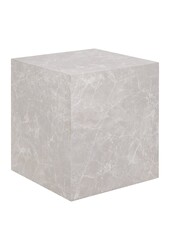 Prague Side Table - Table d'appoint, aspect marbre, beige 40x40x45 cm