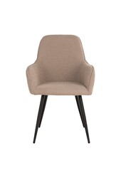 Harbo Dining Chair - Chaise de salle à manger en bouclé, beige avec pieds noirs, HN1233 - Lot de 2