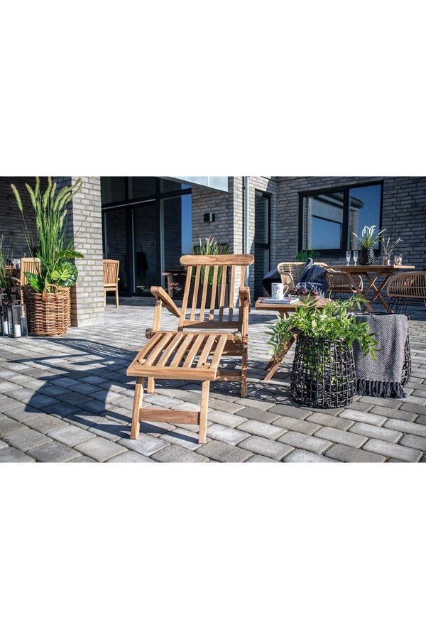 Chaise longue Arrecife Teak - Chaise longue en teck. Dossier réglable sur 4 positions