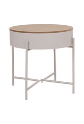 Sisco Side Table - Table d'appoint en acier thermolaqué beige-gris clair, Ø40x40 cm