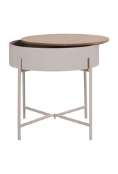 Sisco Side Table - Table d'appoint en acier thermolaqué beige-gris clair, Ø40x40 cm