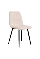 Middelfart Dining Chair - Eetkamerstoel in bouclé, wit met zwarte poten, HN1232 - set van 2