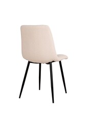 Middelfart Dining Chair - Chaise de salle à manger en bouclé, blanc avec pieds noirs, HN1232 - lot de 2