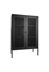 Vitrine Melbourne - Vitrine en noir avec porte en maille