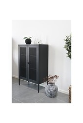 Vitrine Melbourne - Vitrine en noir avec porte en maille