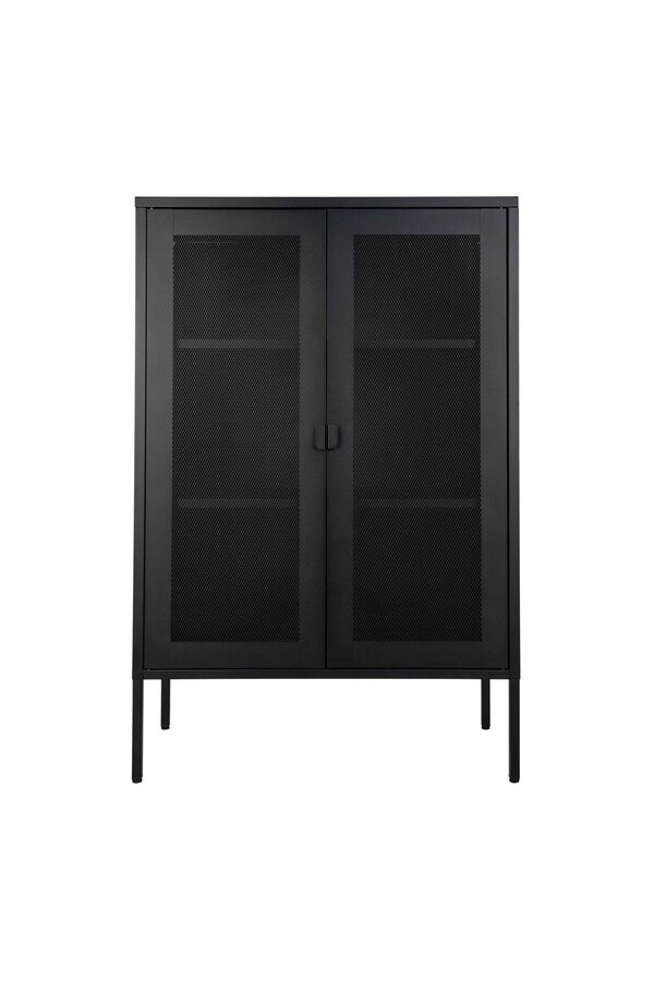 Vitrine Melbourne - Vitrine en noir avec porte en maille