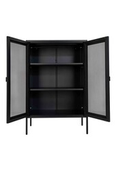 Vitrine Melbourne - Vitrine en noir avec porte en maille