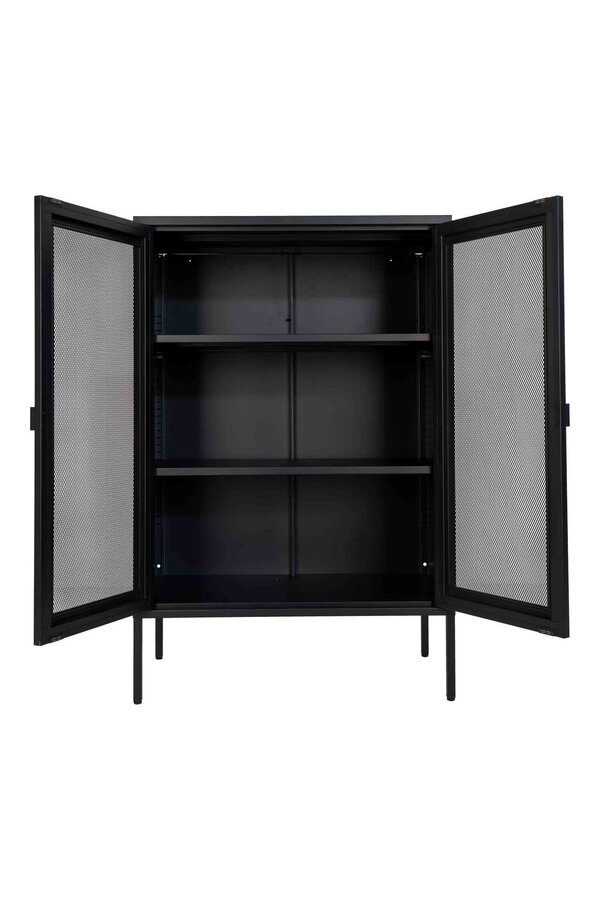 Vitrine Melbourne - Vitrine en noir avec porte en maille