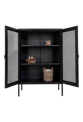 Vitrine Melbourne - Vitrine en noir avec porte en maille