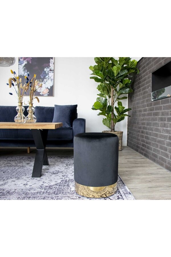 Pouf Gamby - Laiton/Noir,