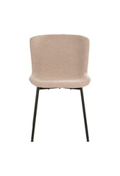 Maceda Dining Chair - Chaise de salle à manger en bouclé, beige avec pieds noirs - Lot de 2