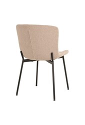 Maceda Dining Chair - Chaise de salle à manger en bouclé, beige avec pieds noirs - Lot de 2