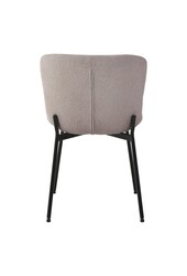 Maceda Dining Chair - Chaise de salle à manger en bouclé, beige avec pieds noirs - Lot de 2