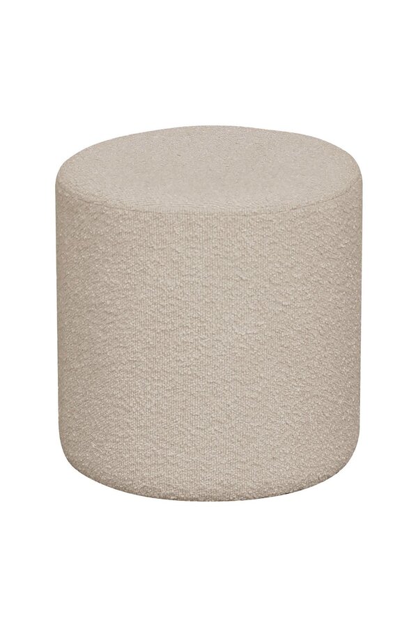 Ejby Pouf - Pouf en bouclé, beige, Ø34x36 cm, HN1233