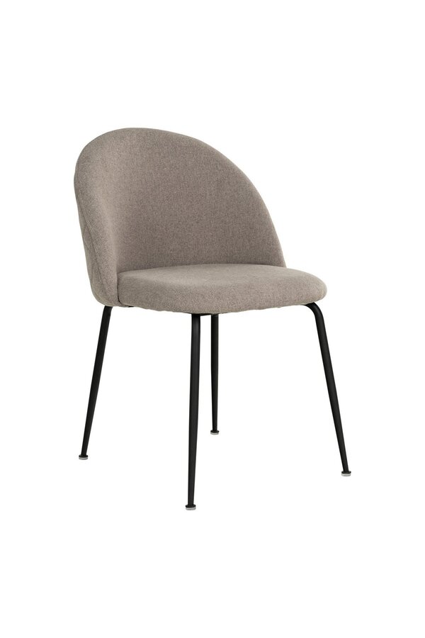 Geneve Dining Chair - Eetkamerstoel, steen met zwarte poten, HN1231 - set van 2