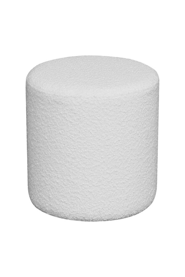 Ejby Poef - Poef in krullend, wit, Ø34x36 cm, HN1232