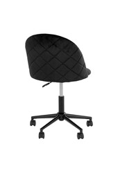 Geneve Office Chair - Chaise de bureau en velours, noir avec pieds noirs, HN1207