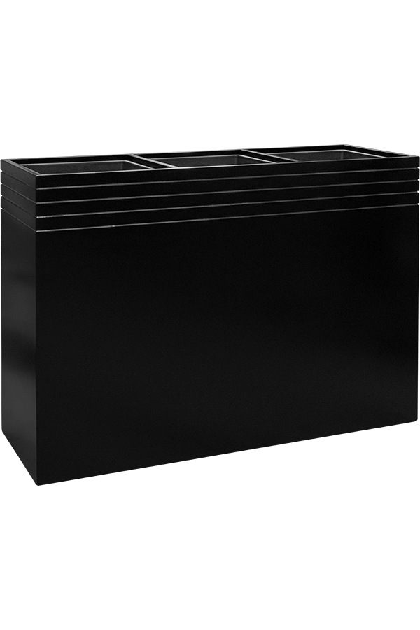 Baq Line-Up Rectangle Noir mat (avec bac intérieur et plateau à roulettes)