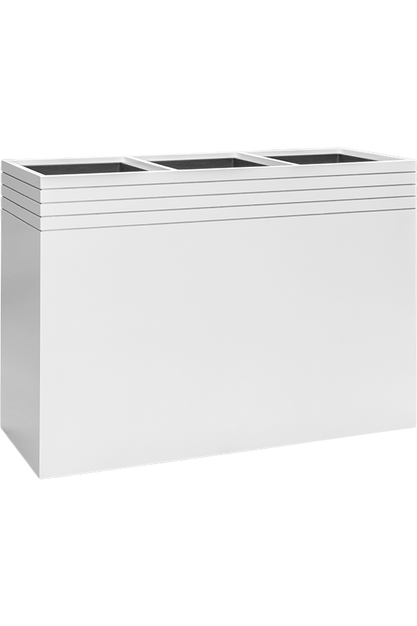 Baq Line-Up Rectangle Blanc Mat (avec bac intérieur et plateau à roulettes)