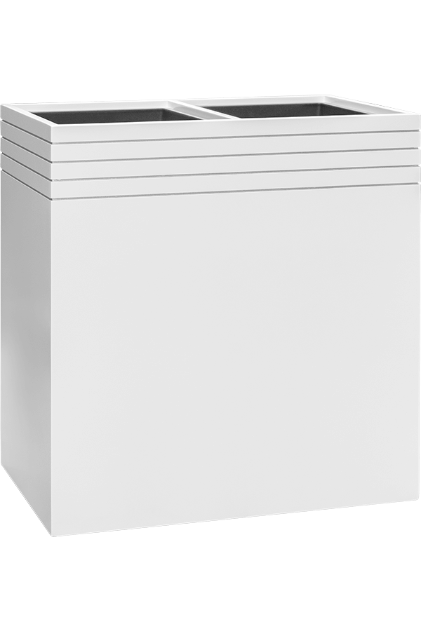 Baq Line-Up Rectangle Blanc Mat (avec bac intérieur et plateau à roulettes)