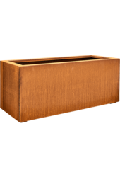 Dessus rectangulaire en acier Corten avec pieds bas