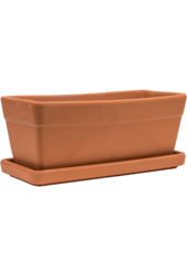 Set en terre cuite Jardinière de balcon + Soucoupe