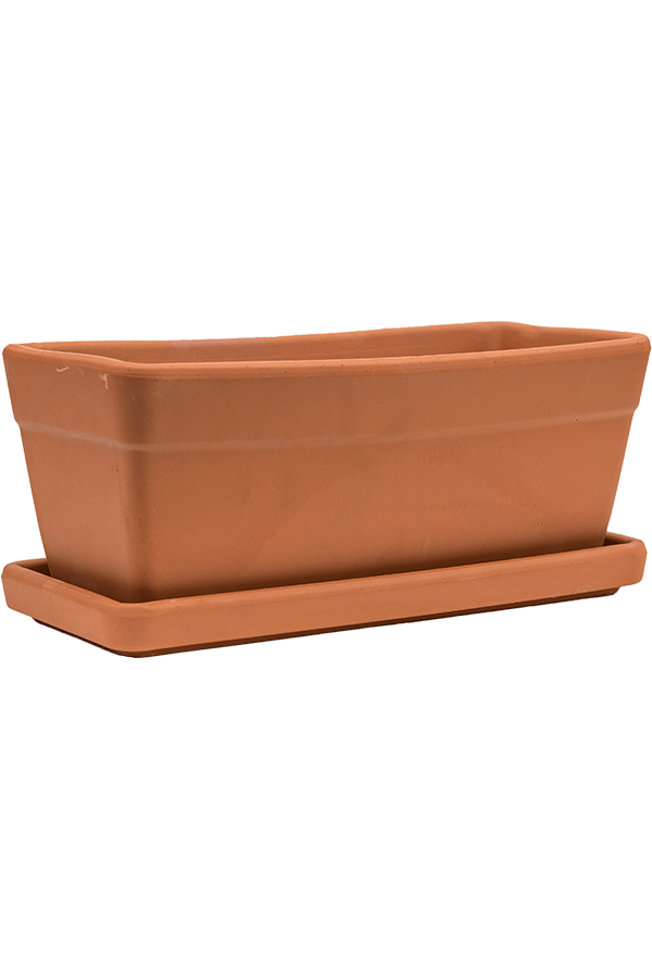 Set en terre cuite Jardinière de balcon + Soucoupe