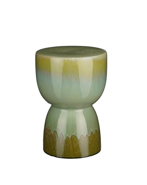 Mica Decorations Lucien Bijzettafel - H37 x Ø26 cm - Keramiek - Groen