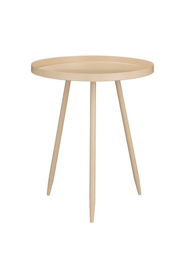 Flores Bijzettafel - H49 x Ø42 cm - Metaal - Beige