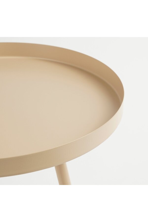 Flores Table d'appoint - H49 x Ø42 cm - Métal - Beige