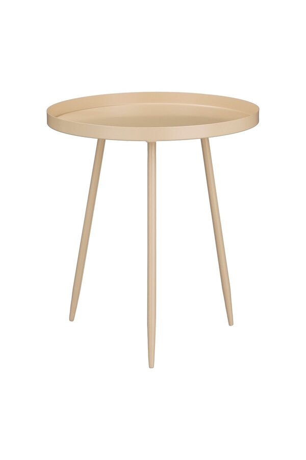 Flores Bijzettafel - H44 x Ø40 cm - Metaal - Beige