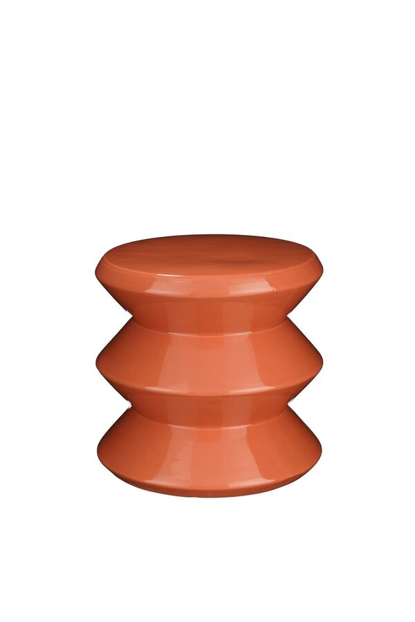 Table d'appoint - H28 x Ø31 cm - Céramique - Orange