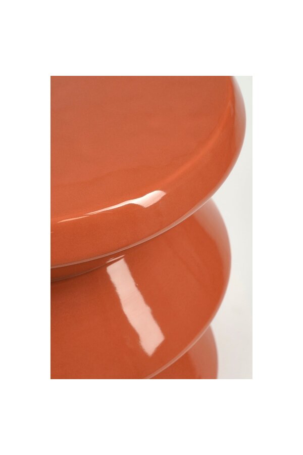 Table d'appoint - H28 x Ø31 cm - Céramique - Orange