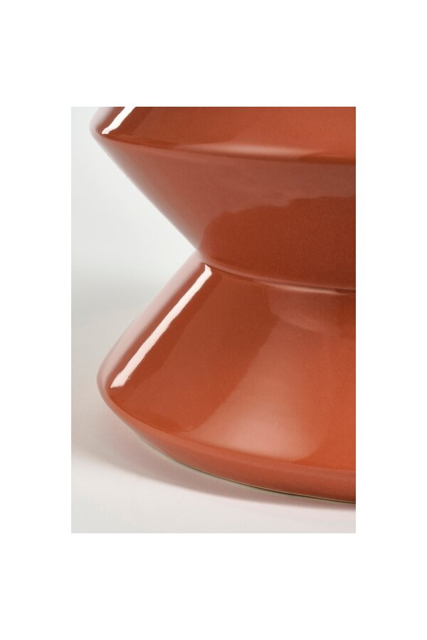 Table d'appoint - H28 x Ø31 cm - Céramique - Orange